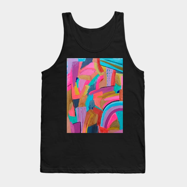 Bright Expressive Abstract Tank Top by MyCraftyNell